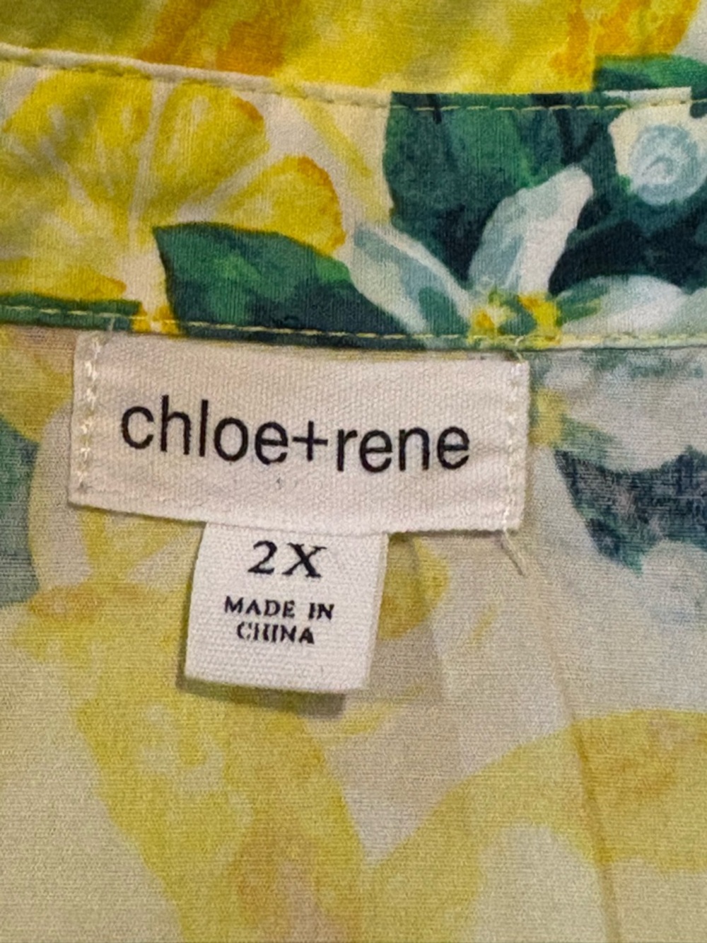 Chloe+Rene Lemon Print Sleeveless Cotton Dress Size 2X - Picture 6 of 8